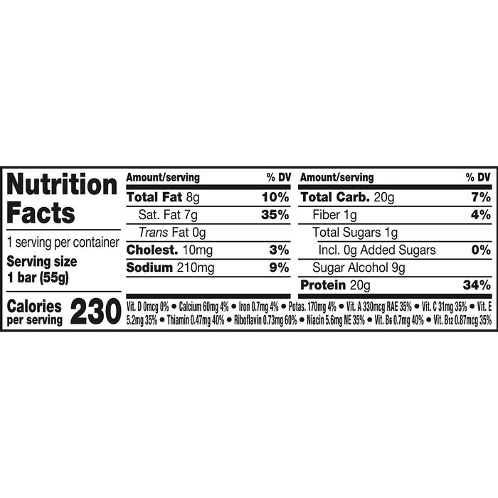 Image of FULFIL Chocolate Chocolate Chip Flavored Protein Bar Box, 1.94 oz ea. (12 count) Packaging